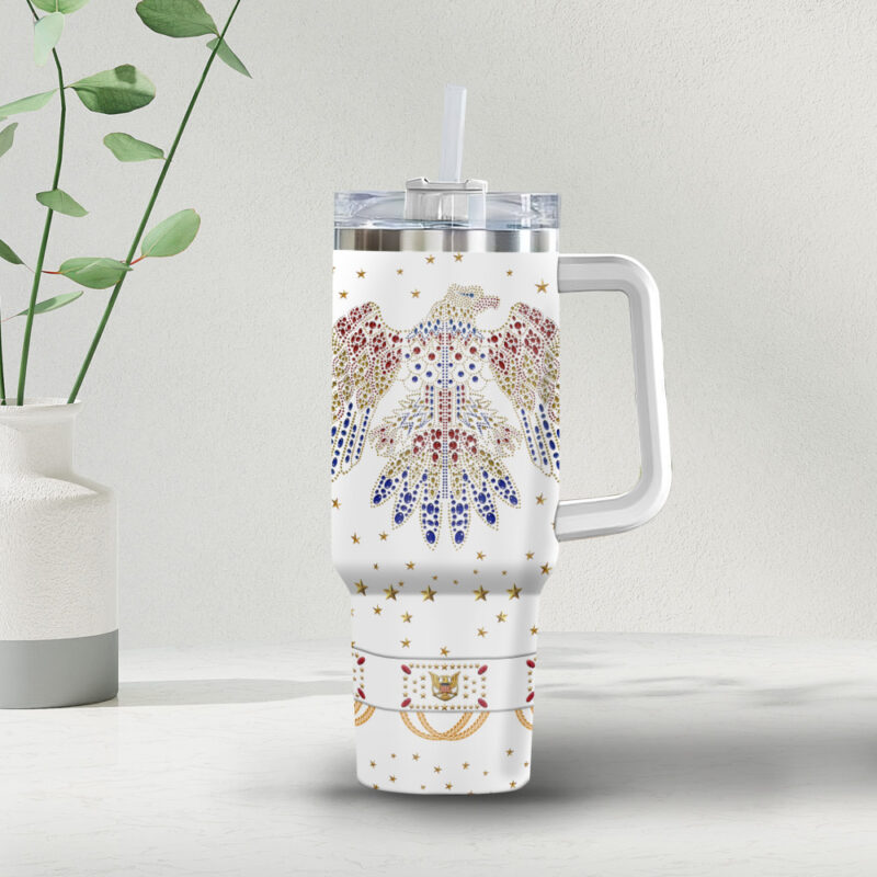 Elvis Presley Eagle Music Custom Stanley Quencher 40oz Stainless Steel Tumbler - Threewoofs - Image 4