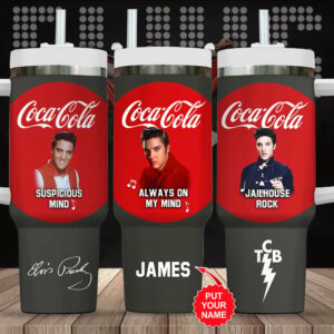Elvis Presley Music Custom Stanley Quencher 40oz Stainless Steel Tumbler With Handle - Threewoofs