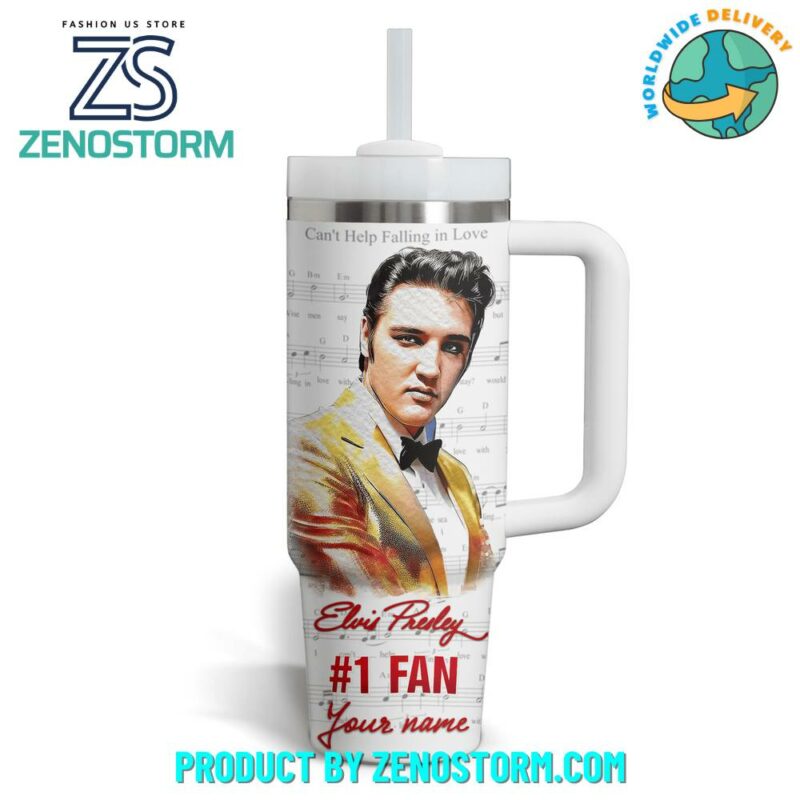 Elvis Presley Music Custom Stanley Quencher 40oz Stainless Steel Tumbler With Handle - Threewoofs - Image 2