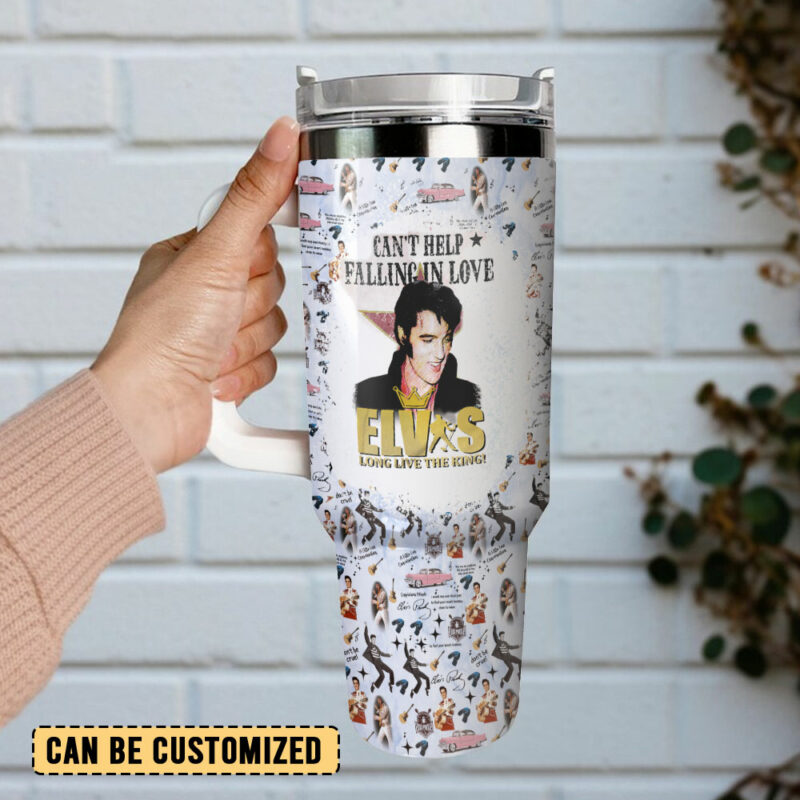 Elvis Presley Music Custom Stanley Quencher 40oz Stainless Steel Tumbler With Handle - Threewoofs - Image 3