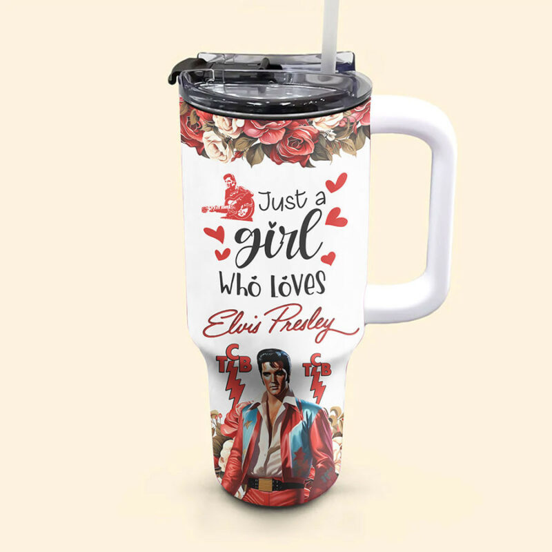 Elvis Presley Music Custom Stanley Quencher 40oz Stainless Steel Tumbler With Handle - Threewoofs - Image 5