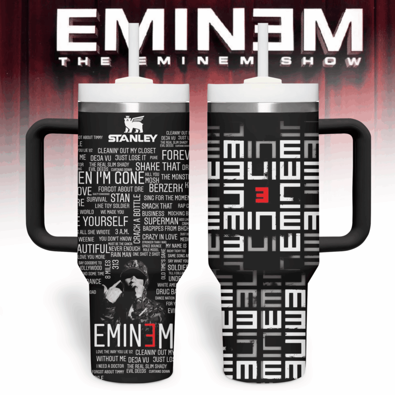 Eminem Music Custom Stanley Quencher 40oz Stainless Steel Tumbler With Handle - Threewoofs