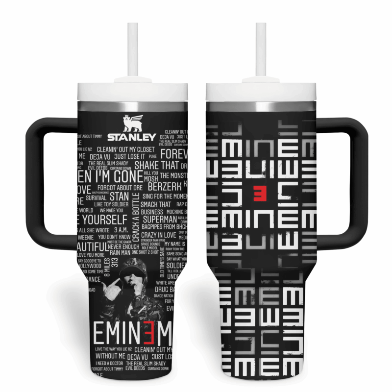Eminem Music Custom Stanley Quencher 40oz Stainless Steel Tumbler With Handle - Threewoofs - Image 2