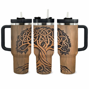 Exquisite Tree of Life Custom Stanley Quencher 40oz Stainless Steel Tumbler With Handle - Threewoofs