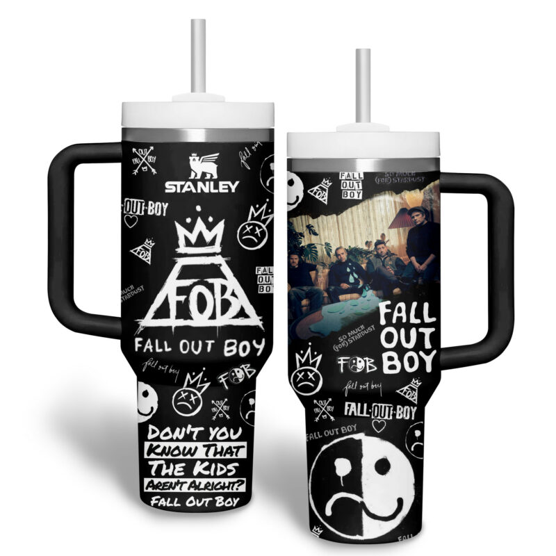 Fall Out Boy Music Custom Stanley Quencher 40oz Stainless Steel Tumbler With Handle - Threewoofs - Image 4
