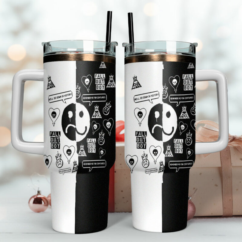 Fall Out Boy Music Custom Stanley Quencher 40oz Stainless Steel Tumbler With Handle - Threewoofs - Image 4