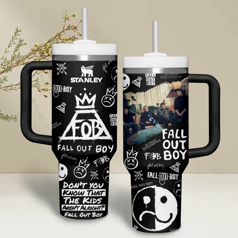 Fall Out Boy Music Custom Stanley Quencher 40oz Stainless Steel Tumbler With Handle - Threewoofs - Image 2