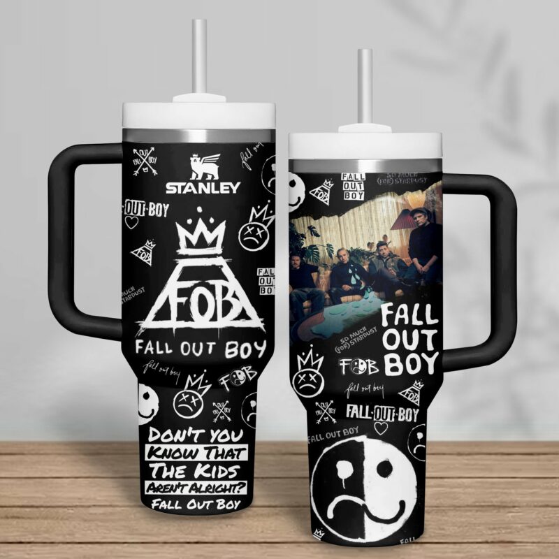 Fall Out Boy Music Custom Stanley Quencher 40oz Stainless Steel Tumbler With Handle - Threewoofs - Image 3