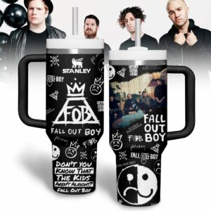 Fall Out Boy Music Custom Stanley Quencher 40oz Stainless Steel Tumbler With Handle - Threewoofs