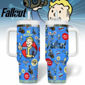 Fallout Games Custom Stanley Quencher 40oz Stainless Steel Tumbler With Handle - Threewoofs