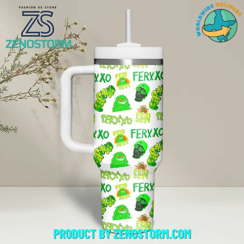 Feid Ferxxo Calipsis Music Custom Stanley Quencher 40oz Stainless Steel Tumbler With Handle - Threewoofs - Image 2