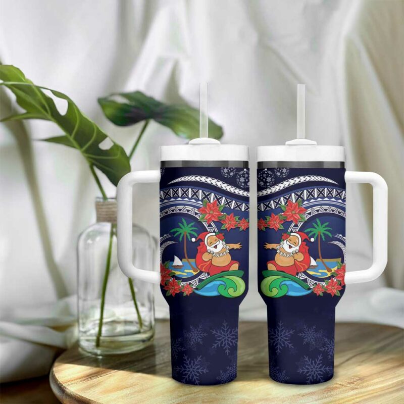 Felis Pusgua Guam Santa Merry Christmas with Polynesian Tribal Custom Stanley Quencher 40oz Stainless Steel Tumbler With Handle - Threewoofs - Image 9