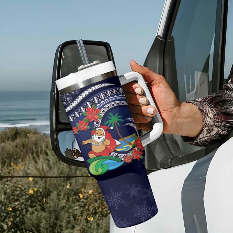 Felis Pusgua Guam Santa Merry Christmas with Polynesian Tribal Custom Stanley Quencher 40oz Stainless Steel Tumbler With Handle - Threewoofs - Image 7