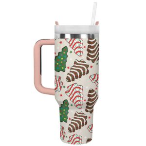 Festive Cookie Trees Custom Stanley Quencher 40oz Stainless Steel Tumbler With Handle - Threewoofs