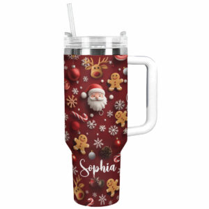 Festive Spirit Christmas Custom Stanley Quencher 40oz Stainless Steel Tumbler With Handle - Threewoofs