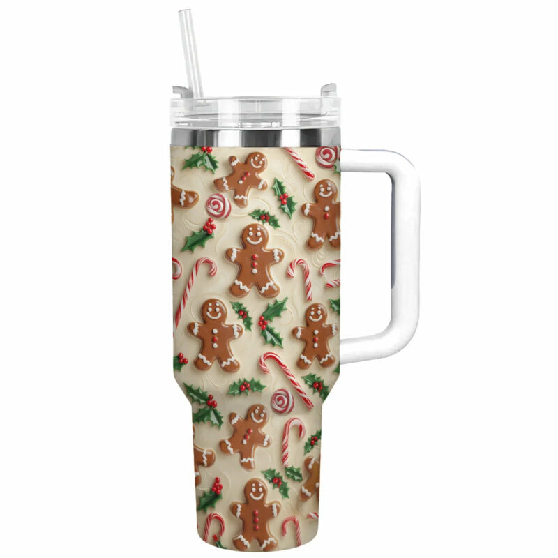 Festive Sweets Christmas Custom Stanley Quencher 40oz Stainless Steel Tumbler With Handle - Threewoofs - Image 3