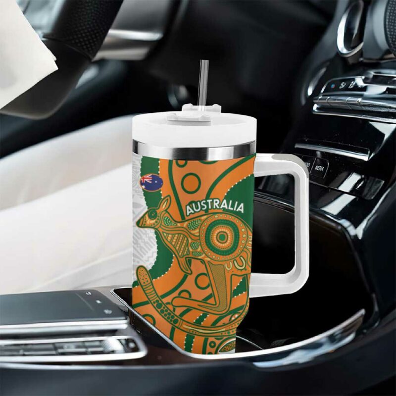 Fiji And Australia Rugby Fijian Palm Tree Mix Aussie Kangaroo Custom Stanley Quencher 40oz Stainless Steel Tumbler With Handle - Threewoofs - Image 8