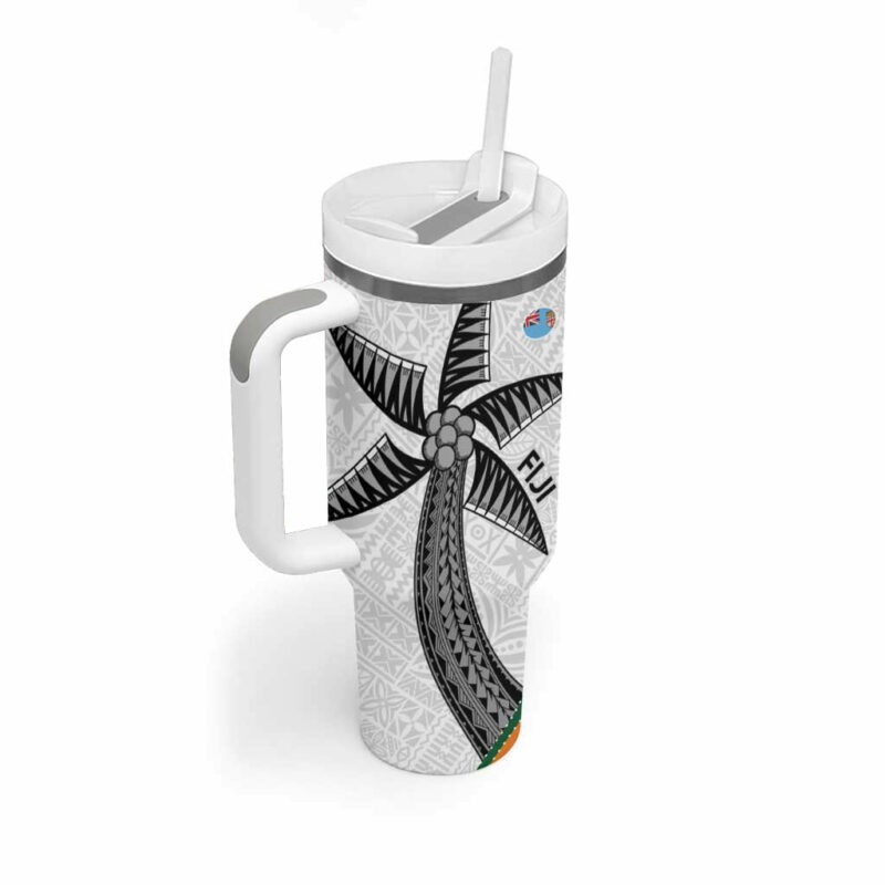 Fiji And Australia Rugby Fijian Palm Tree Mix Aussie Kangaroo Custom Stanley Quencher 40oz Stainless Steel Tumbler With Handle - Threewoofs - Image 2