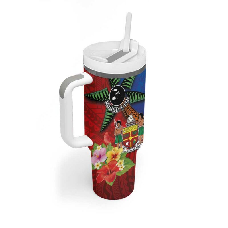 Fiji and Rotuma Together Custom Stanley Quencher 40oz Stainless Steel Tumbler With Handle - Threewoofs - Image 2