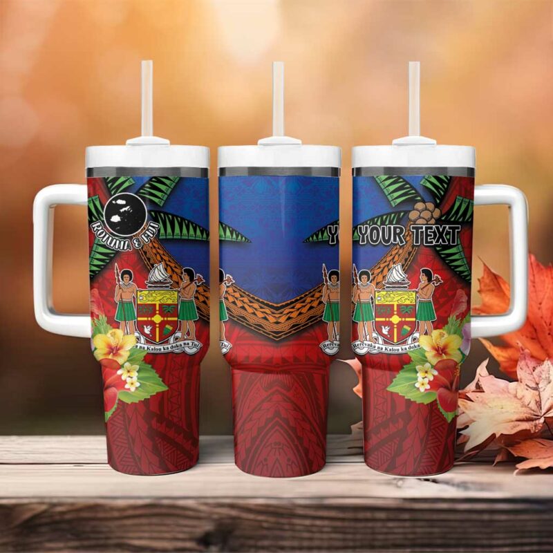 Fiji and Rotuma Together Custom Stanley Quencher 40oz Stainless Steel Tumbler With Handle - Threewoofs - Image 4