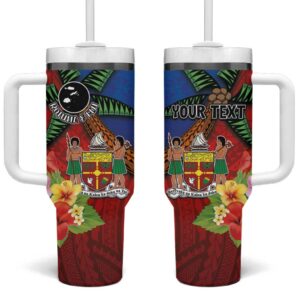 Fiji and Rotuma Together Custom Stanley Quencher 40oz Stainless Steel Tumbler With Handle - Threewoofs