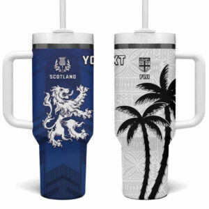 Fiji And Scotland Rugby Custom Stanley Quencher 40oz Stainless Steel Tumbler With Handle - Threewoofs