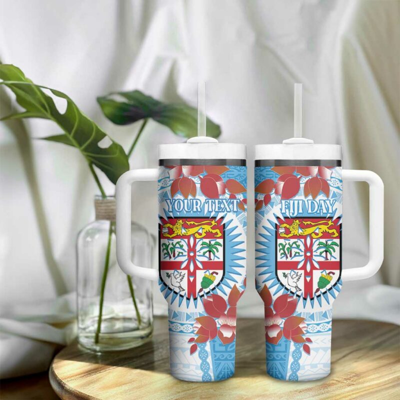 Fiji Day Fijian Tapa Mix Tagimoucia Blue Custom Stanley Quencher 40oz Stainless Steel Tumbler With Handle - Threewoofs - Image 9