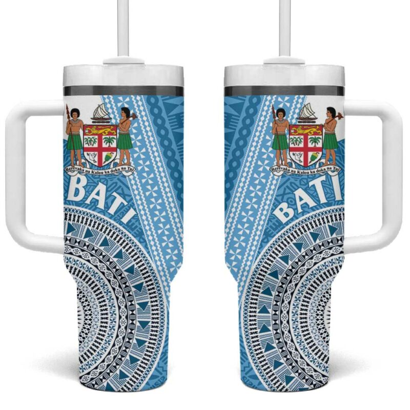 Fiji Rugby Bati Tapa Custom Stanley Quencher 40oz Stainless Steel Tumbler With Handle - Threewoofs