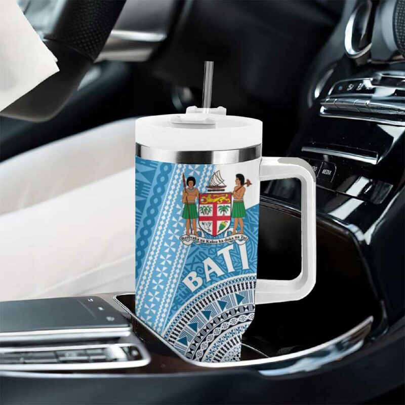 Fiji Rugby Bati Tapa Custom Stanley Quencher 40oz Stainless Steel Tumbler With Handle - Threewoofs - Image 8