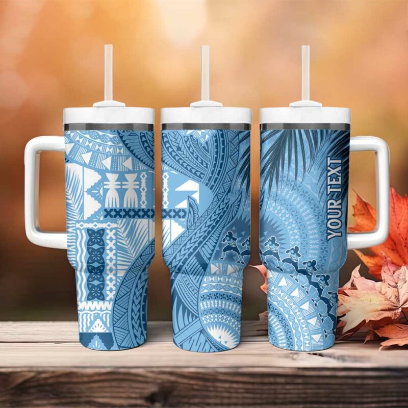 Fiji Rugby Bula Masi Fish Tail Kaivity Cibi Turquoise Custom Stanley Quencher 40oz Stainless Steel Tumbler With Handle - Threewoofs - Image 4