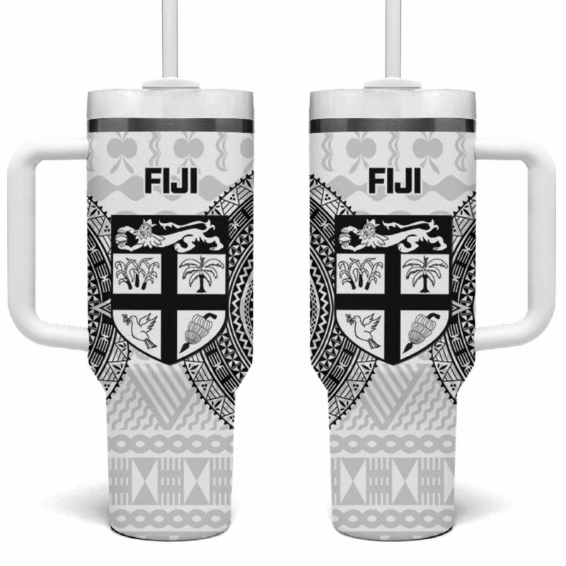 Fiji Rugby Go Champions World Cup Fijian Tapa Custom Stanley Quencher 40oz Stainless Steel Tumbler With Handle - Threewoofs