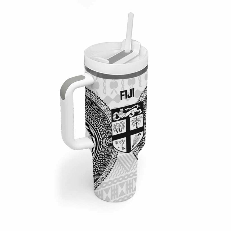 Fiji Rugby Go Champions World Cup Fijian Tapa Custom Stanley Quencher 40oz Stainless Steel Tumbler With Handle - Threewoofs - Image 2