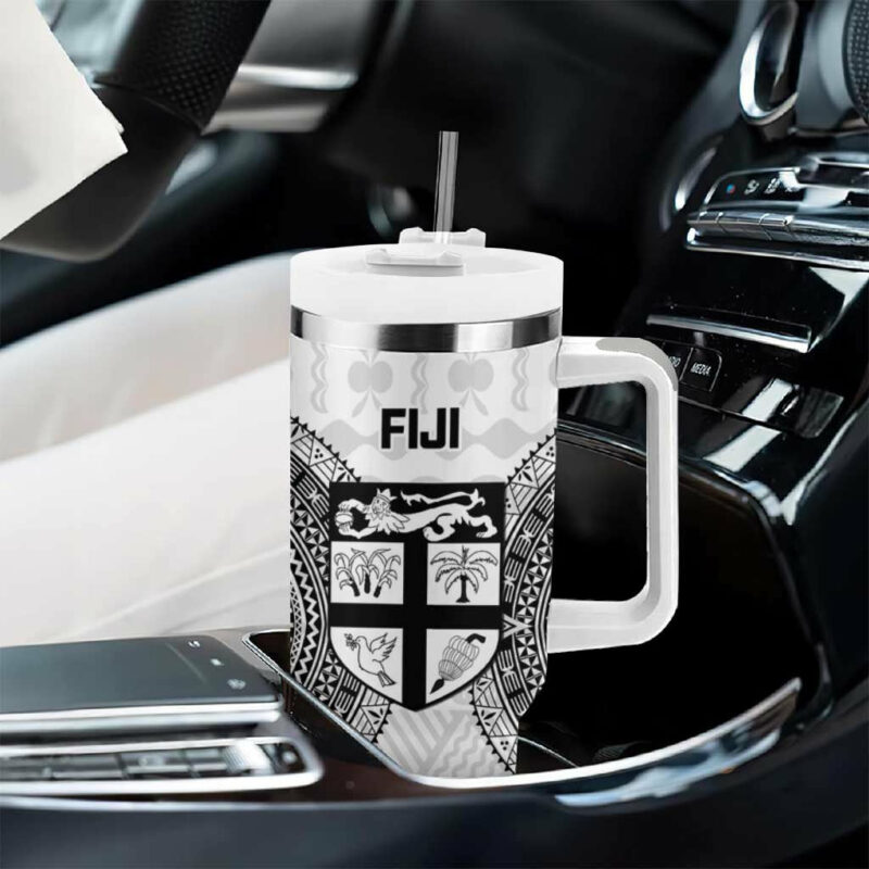Fiji Rugby Go Champions World Cup Fijian Tapa Custom Stanley Quencher 40oz Stainless Steel Tumbler With Handle - Threewoofs - Image 8