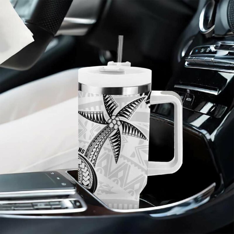 Fiji Rugby Pacific Polynesian Palm Tattoo Custom Stanley Quencher 40oz Stainless Steel Tumbler With Handle - Threewoofs - Image 8
