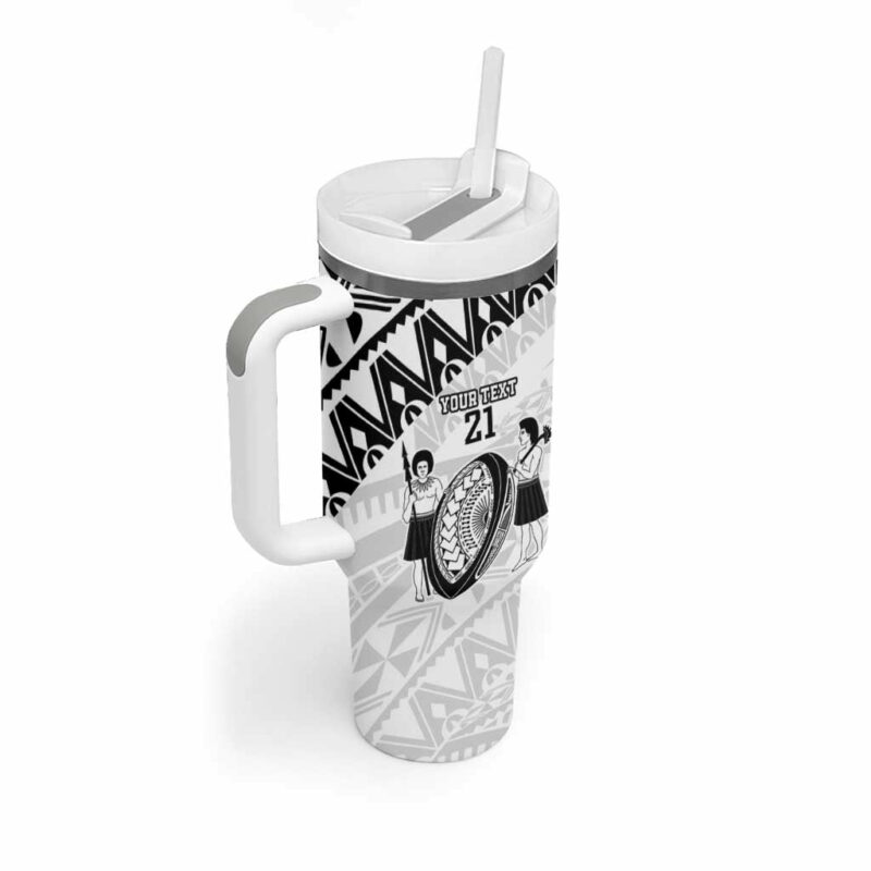 Fiji Rugby Pacific Polynesian Palm Tattoo Custom Stanley Quencher 40oz Stainless Steel Tumbler With Handle - Threewoofs - Image 2