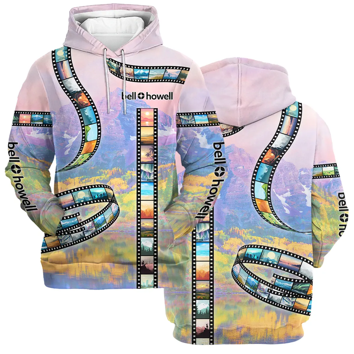 Film Reel Pattern Bell & Howell Photography Videography All Over Prints BL291024A1BH - Hoodie