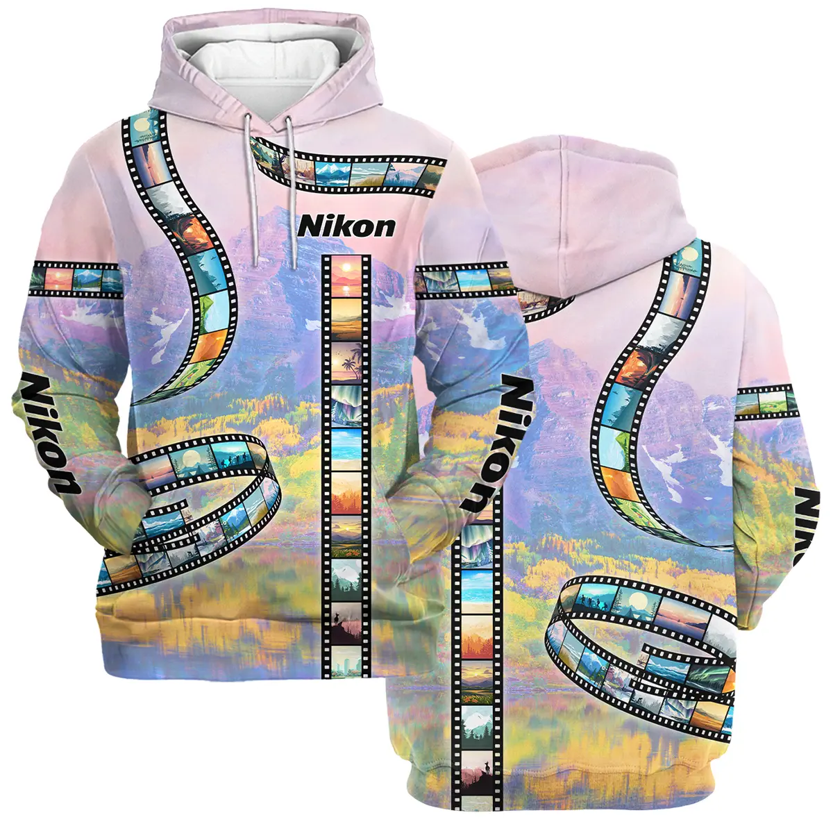 Film Reel Pattern Nikon Photography Videography All Over Prints BL291024A1NK - Hoodie