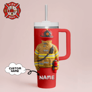 Firefighter Job Custom Stanley Quencher 40oz Stainless Steel Tumbler With Handle - Threewoofs