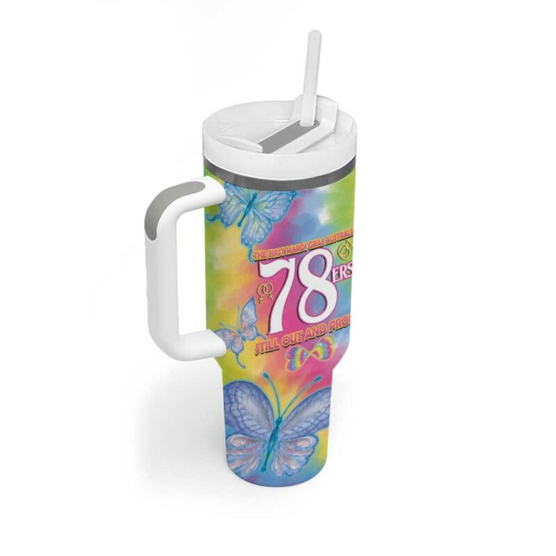 First Sydney Madri Gras Australia 78ers Still Out And Proud Custom Stanley Quencher 40oz Stainless Steel Tumbler With Handle - Threewoofs - Image 3