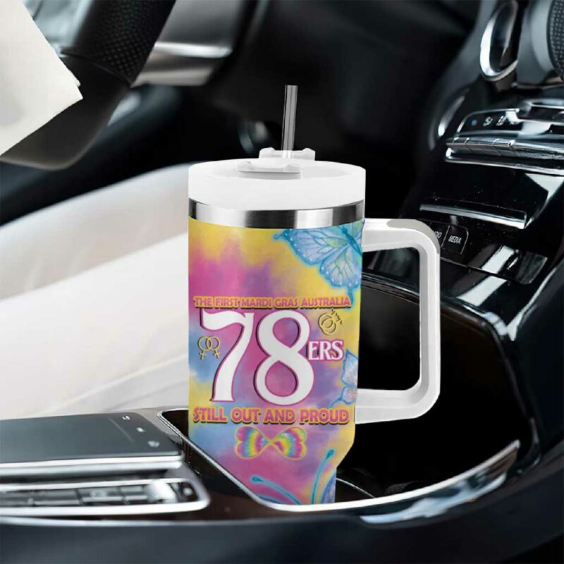 First Sydney Madri Gras Australia 78ers Still Out And Proud Custom Stanley Quencher 40oz Stainless Steel Tumbler With Handle - Threewoofs - Image 8