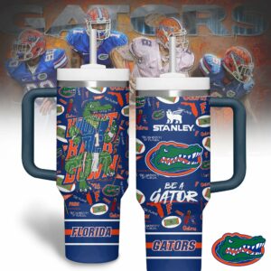 Florida Gators NCAA Custom Stanley Quencher 40oz Stainless Steel Tumbler With Handle - Threewoofs