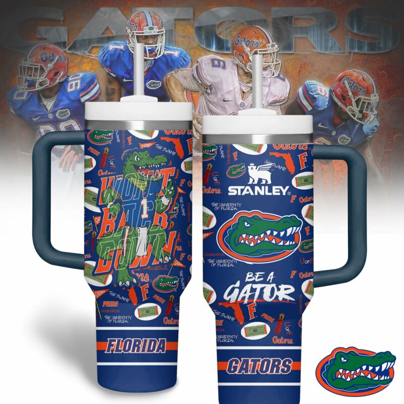 Florida Gators NCAA Custom Stanley Quencher 40oz Stainless Steel Tumbler With Handle - Threewoofs