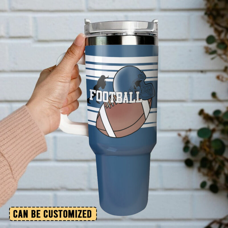 Football Coach Sports Custom Stanley Quencher 40oz Stainless Steel Tumbler With Handle - Threewoofs - Image 3