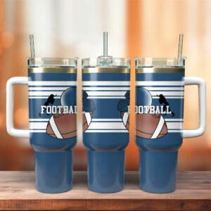 Football Coach Sports Custom Stanley Quencher 40oz Stainless Steel Tumbler With Handle - Threewoofs