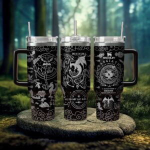 Fourth Wing Book Custom Stanley Quencher 40oz Stainless Steel Tumbler With Handle - Threewoofs