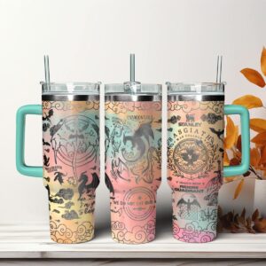 Fourth Wing Book Custom Stanley Quencher 40oz Stainless Steel Tumbler With Handle - Threewoofs