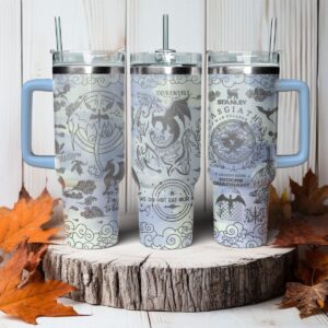 Fourth Wing Book Custom Stanley Quencher 40oz Stainless Steel Tumbler With Handle - Threewoofs