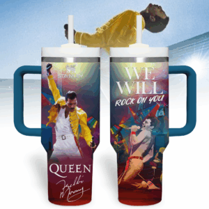 Freddie Mercury Music Custom Stanley Quencher 40oz Stainless Steel Tumbler With Handle - Threewoofs