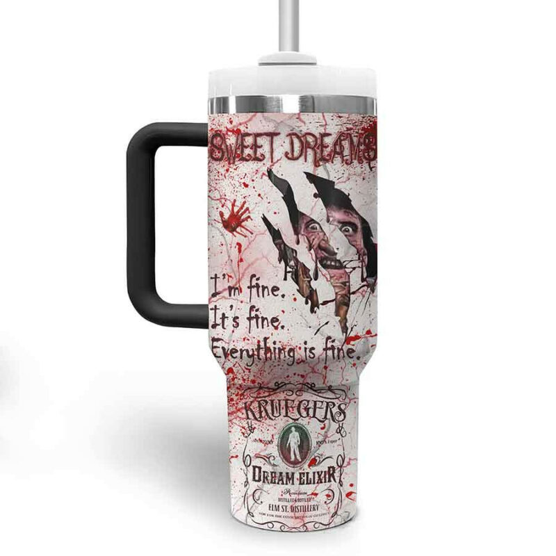 Freddy Krueger Movies Custom Stanley Quencher 40oz Stainless Steel Tumbler With Handle - Threewoofs - Image 4