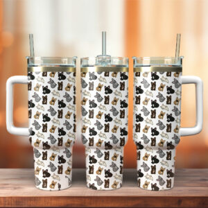 French Bulldog Custom Stanley Quencher 40oz Stainless Steel Tumbler With Handle - Threewoofs